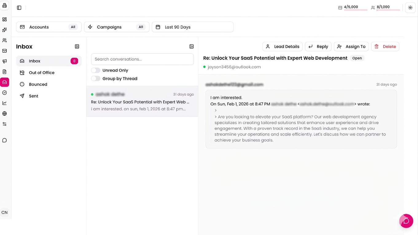 Unified inbox for all replies